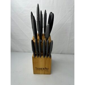 TITANIUM PRO Stainless Steel Kitchen Knife Set Block 13 Pieces With Shears